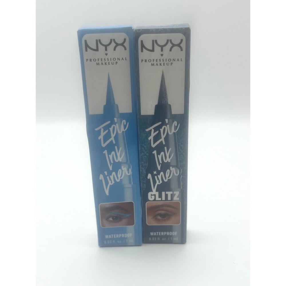 NYX Epic Ink Liner Duo Vintage Baby & Tapered Twinkle Waterproof Blue Metallic